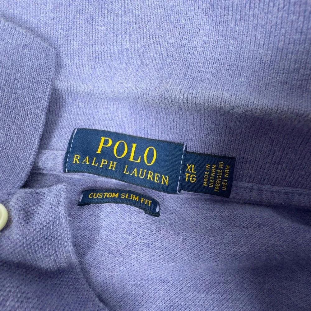 Polo Ralph Lauren Polo Shirt Mens XL Purple Custom Slim Fit Short Sleeve Cotton